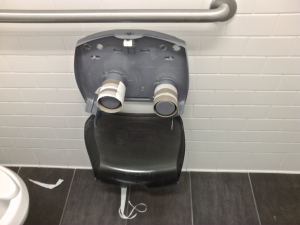 Empty toilet paper dispenser